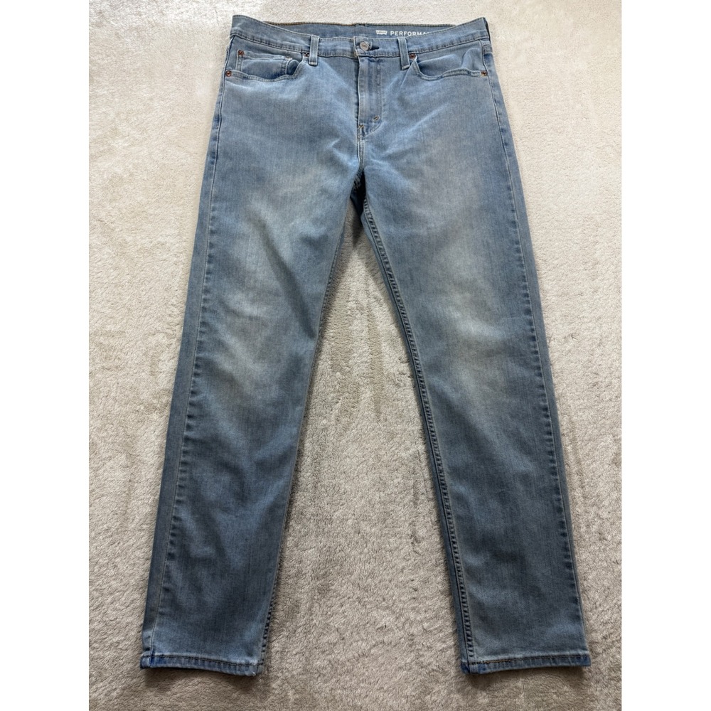 Levi's Mens 502 Regular Taper Performance Light Blue Jeans 33x32 Meas: 34x30